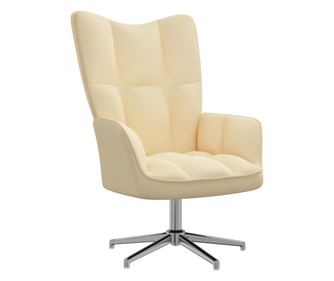 Sedež za sprostitev, bela krema, žamet