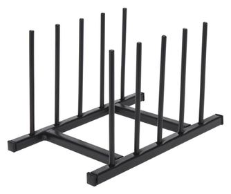 Držák na talíře a víka Excellent Houseware, kovový, 20x12,5x12 cm, černý