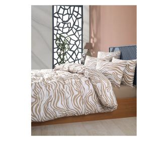 Dupla ágyra való ágyneműgarnitúra, Story Home, 100% ranforce pamut, 144 TC, 4 részes (paplanhuzat 200x220 cm, lepedő 220x240 cm,