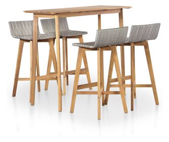 Vanjski set namještaja, 5 dijelova, masivno drvo akacije