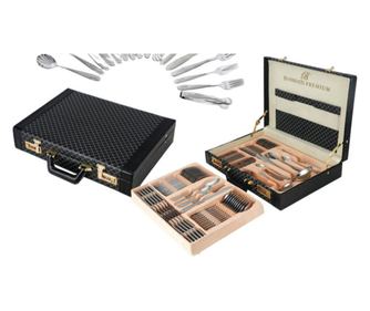 Bohmann BH-BP A72-SM Evőeszközkészlet, 72 darabos, Bőröndben, Rozsdamentes acél