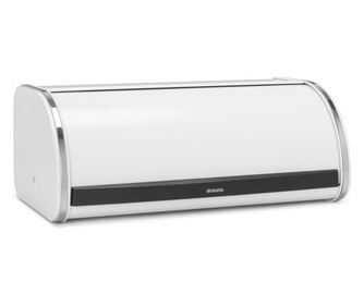 Brabantia Roll Top Kenyértartó 1003250, 16 L, 44,5x26 cm, Könnyű és Tartós Szerkezet, Fehér/Rozsdamentes Acél