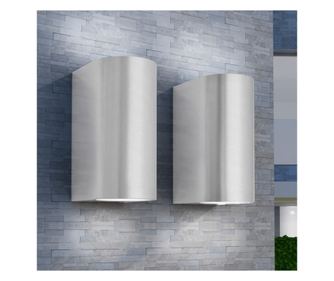 LED vanjska zidna svjetiljka 2 kom, okrugla, gore/dolje