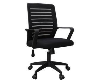 Stolica za ured LEOS, Mreža/ Tkanina, Crna