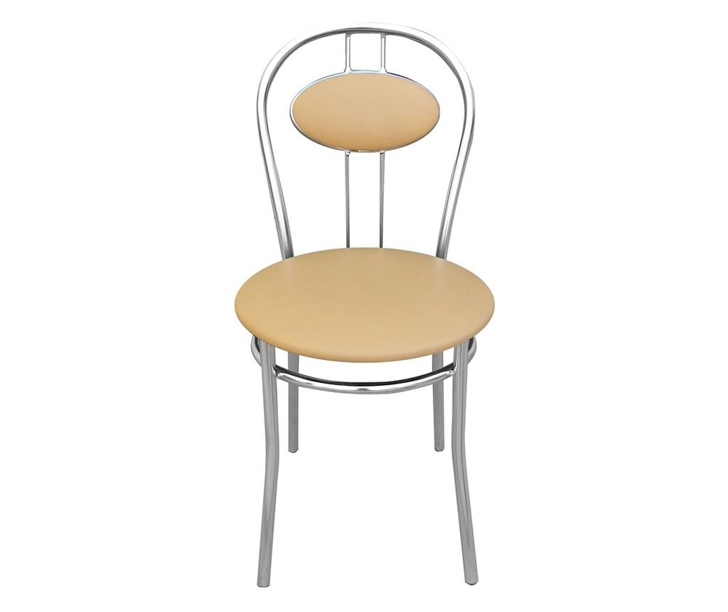 Καρέκλα Κουζίνας Wegner, από τεχνητό δέρμα ώχρας