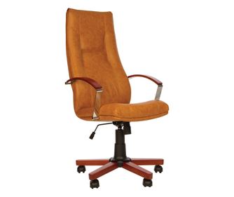 Stolac za upravu KINS WOOD, svijetlosmeđa prirodna koža