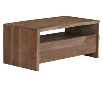 Stolić za kavu, siva, 90x50x40 cm, masivno drvo akacije