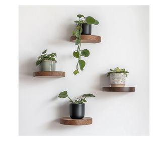 Dekorativní dřevěná nástěnná police POPPY