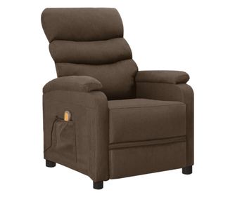 Naslonjač za masažu na razvlačenje, smeđi, tekstilni materijal