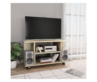 TV komoda s kotačima, hrast Sonoma, 80 x 40 x 40 cm, iverica
