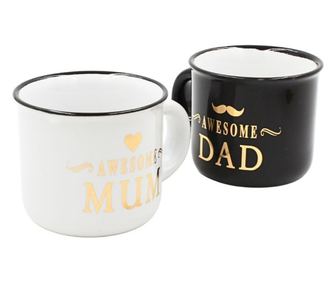 Komplet 2 skodelic za espresso, Nekupto – “Super mama in oče”, 2 x 80 ml