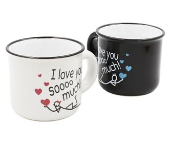 Komplet 2 skodelic za espresso, Nekupto - "Rad te imam!", 2 x 80 ml