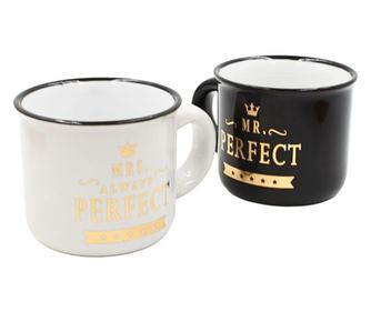 Set 2 skodelic za espresso, Nekupto – “Mr. Perfect & Mrs. Always Perfect”, 2 x 80 ml