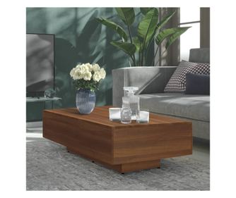 Dohányzóasztal, barna tölgy, 115x60x31 cm, feldolgozott fa