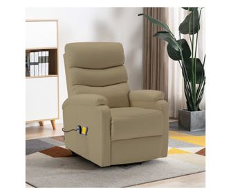 Masažna fotelja s vertikalnim nagibom, cappuccino, eko koža