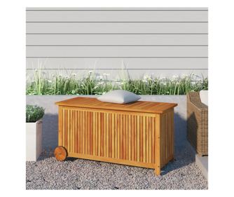 Úložný box na zahradu s koly, 113x50x58 cm akáciové dřevo
