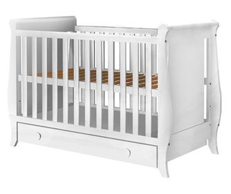 Κρεβάτι παιδικό από ξύλο Hubners Mira 120x60 cm λευκό με συρτάρι