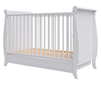 Κρεβάτι παιδικό από ξύλο Hubners Mara 120x60 cm λευκό με συρτάρι