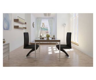 Kuhinjske stolice, 2 kom., crna, umjetna koža