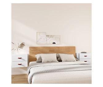 Falra szerelhető éjjeliszekrény, 2 db, fehér, 50x36x40 cm