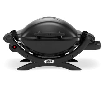 Set Gratar pe gaz Weber Q1000 - Negru + husa mica + suport cu roti