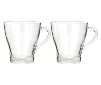 Σετ 4 κούπες καφέ/τσαγιού Excellent Houseware, ποτήρι, 9x9,5 cm, 300 ml, διαφανές