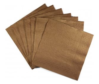 Салфетки за маса 3 слоя, Тъкан - бронз / 33 х 33 см / 100 бр.