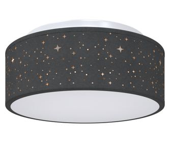 vidaXL Lămpi de tavan cu abajur stelar Negru Ø 30 cm Țesătură E27