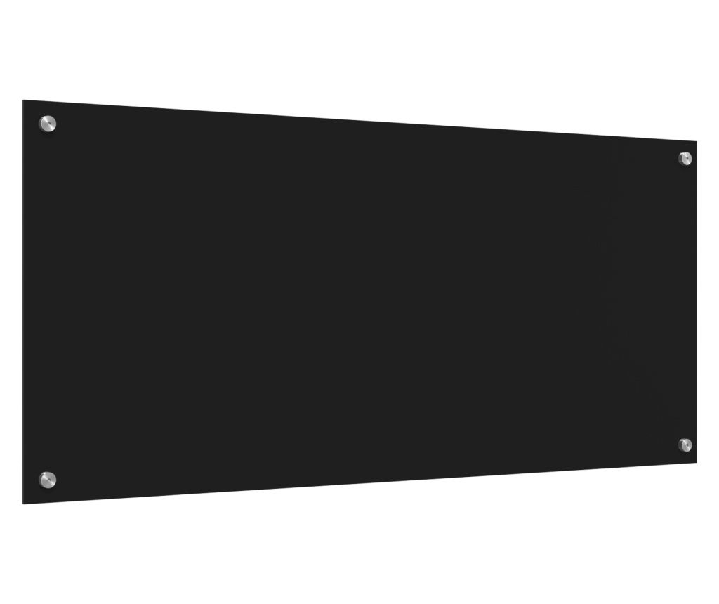 Baterie de bucătărie Neagră 110x50x0,6 cm din Sticlă Temperată - vidaXL