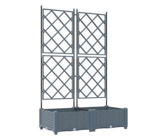 vidaXL Ghiveci de grădină cu cununiță 2 buc Gri deschis 80x40x125.5 cm