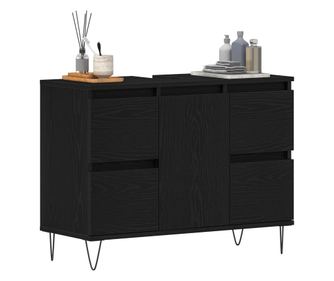 vidaXL Dulap chiuvetă de baie, stejar negru 58x33x60 cm lemn prelucrat