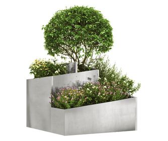 vidaXL Ghiveci Metalic Oțel Inoxidabil Mare Durabil Ghiveci Metalic