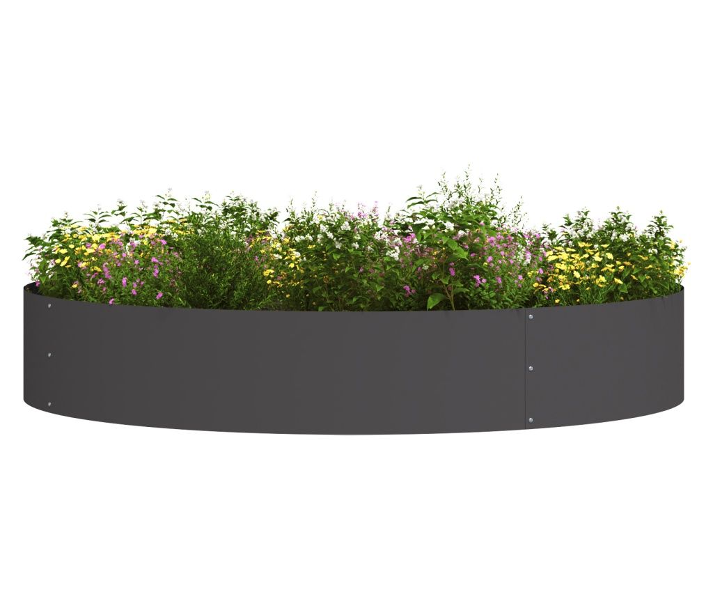 vidaXL Set ghivece negre Negru Metal Mare Durabil Ghivece din metal