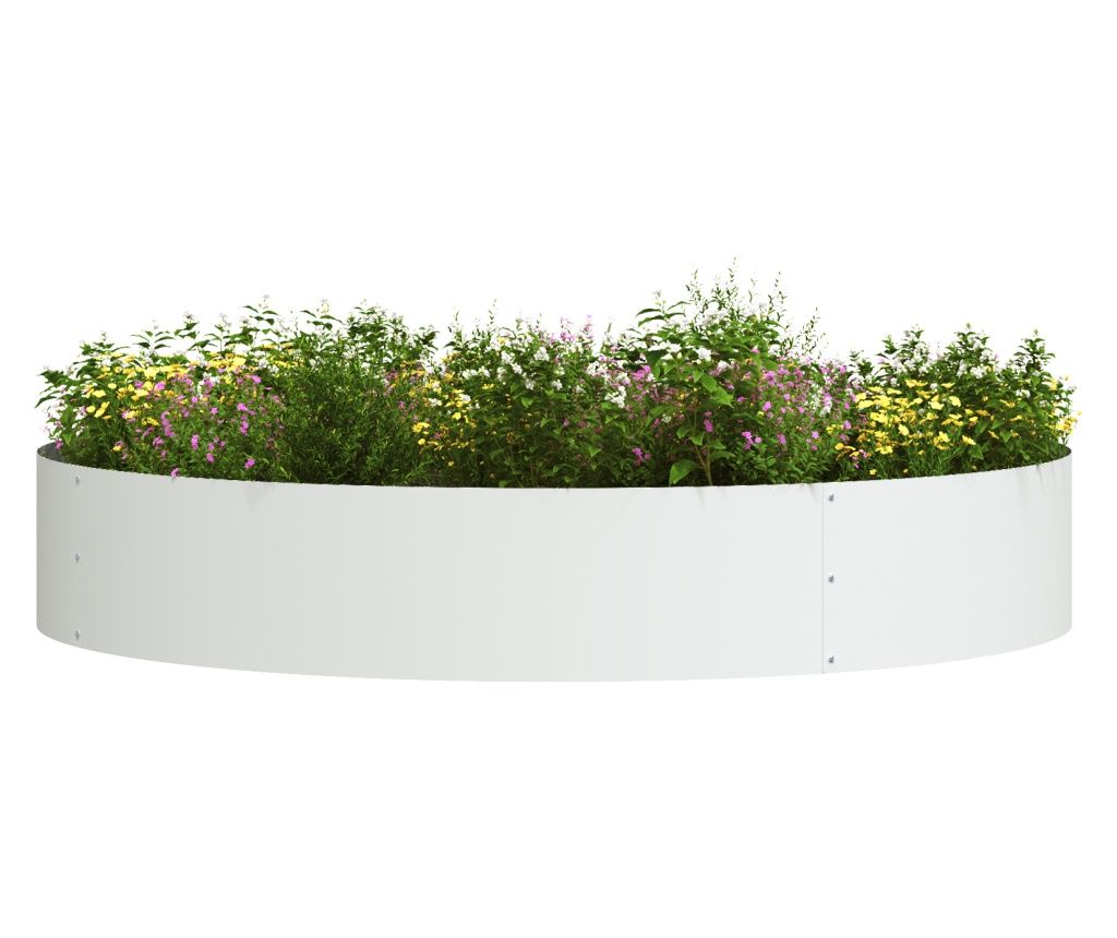 vidaXL Ghiveci Alb din Metal Alb Metal Mare Ghiveci Alb pentru Plante