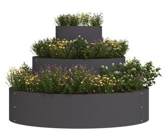 vidaXL Ghiveci metalic Oțel/negru Oțel Mare Modular Ghiveci metalic