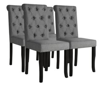 Kuhinjske stolice, 4 kom., tamno siva, tekstil