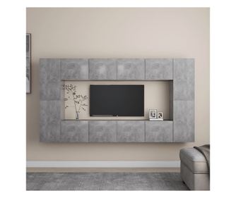 Set TV ormarića, 8 komada, betonski sivi, PAL