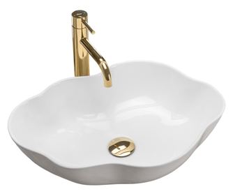 Umivalnik Na Pult Rea Pearl Oval Bela - 50,5X38X13,5CM