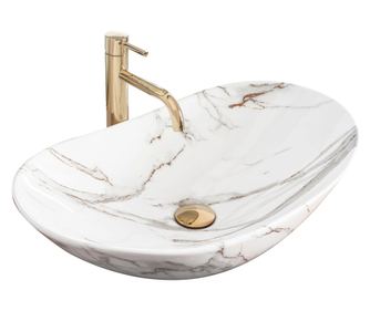 Umývadlo Na Dosku Rea Royal Shiny Aiax Oválny Biela - 62X36X16CM
