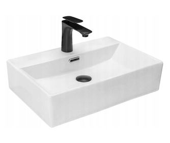 Pultos mosdókagyló Rea Bonita Négyszögletes Fehér - 51X36X13CM