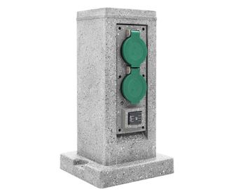 vidaXL Priză de grădină verticală cu senzor de seară, plastic