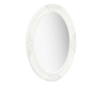 vidaXL Oglindă de perete în stil baroc, alb, 50 x 70 cm