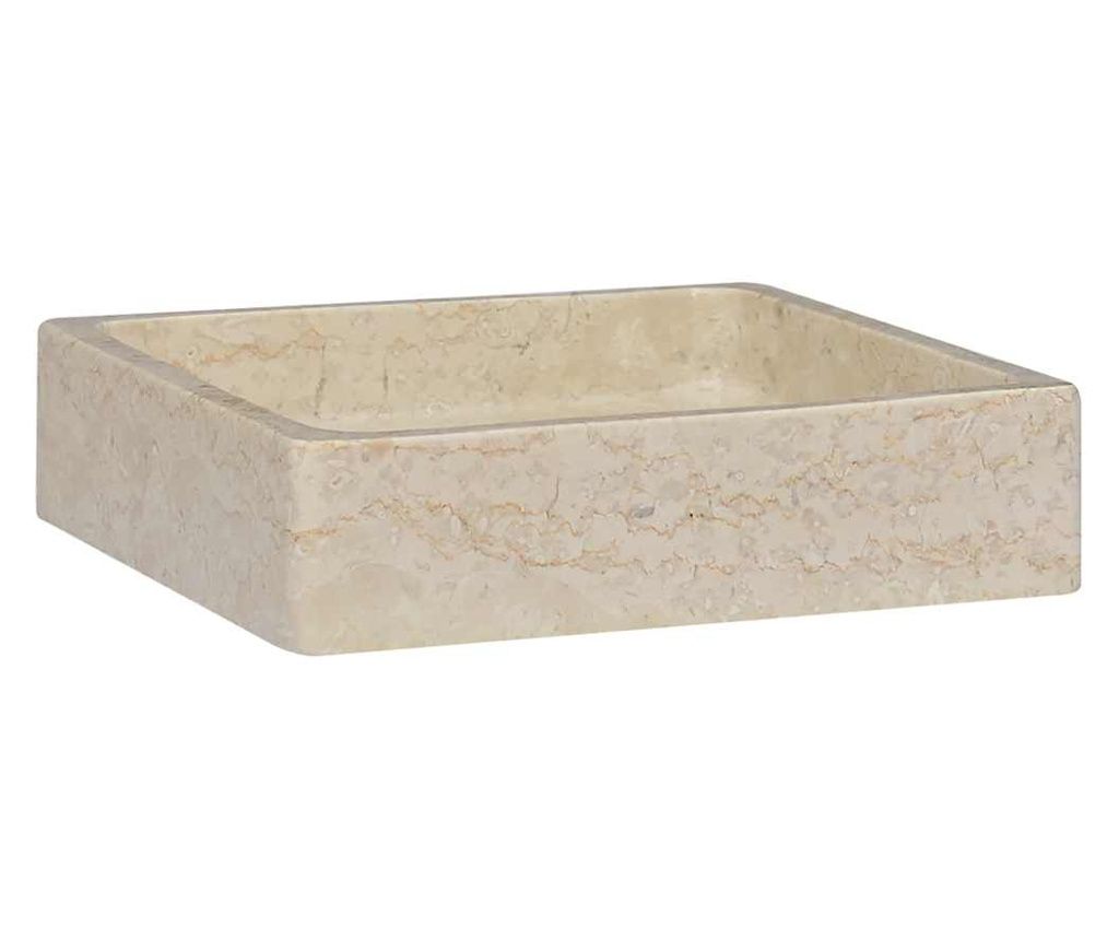 vidaXL Chiuvetă, crem, 40x40x10 cm, marmură