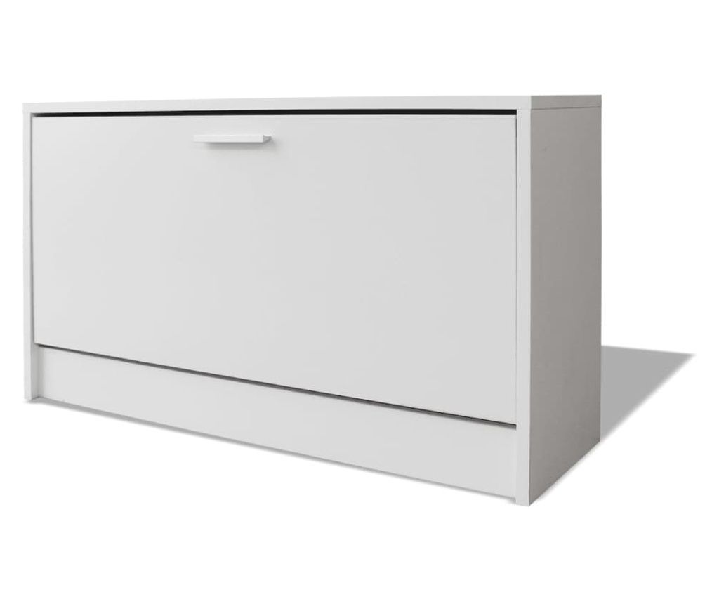vidaXL Banchetă de stocare pentru pantofi, 80x24x45 cm, alb