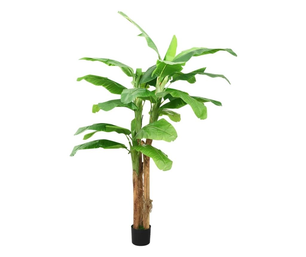vidaXL Bananier artificial cu ghiveci, verde, 300 cm