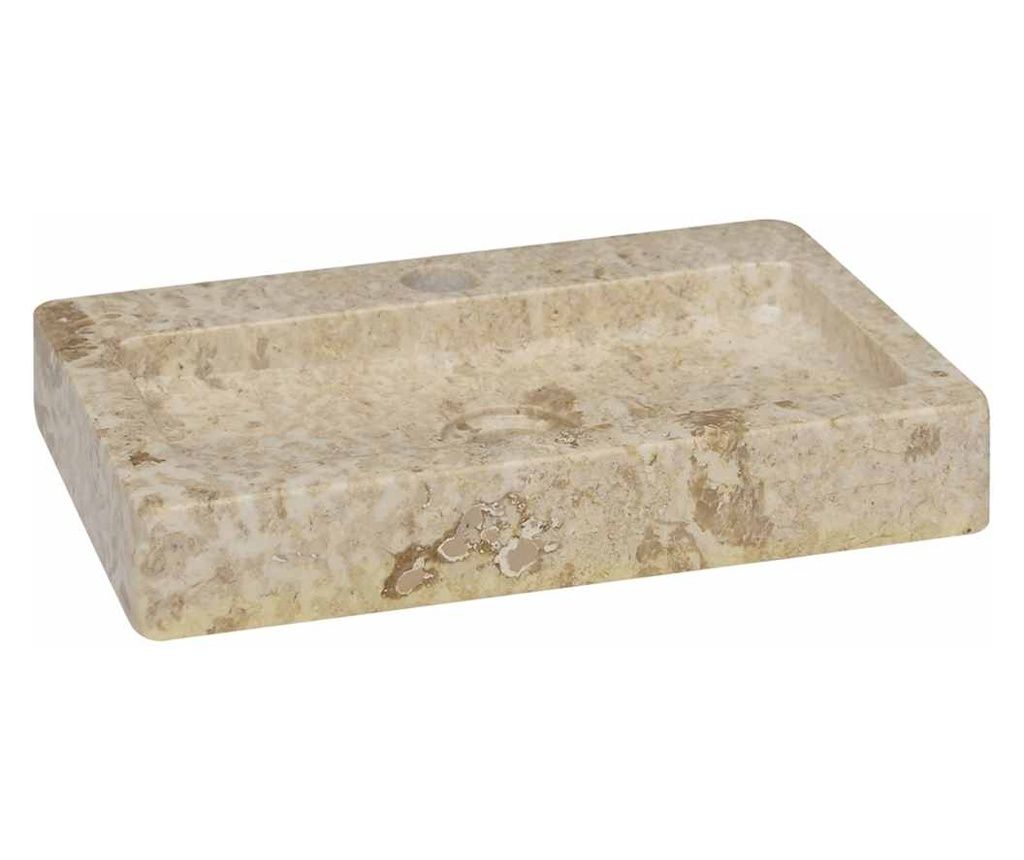 vidaXL Chiuvetă cu montaj pe perete, crem, 38x24x6,5 cm, marmură