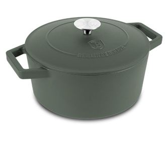 Lonac od lijevanog željeza s poklopcem 4,35L, 24 cm Zelena mat Berlinger Haus BH 6544, emajlirana, zelena