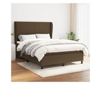 Континентално легло с матрак, тъмнокафяво, 140x200 см, текстил