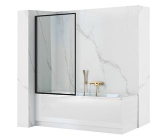 Παραβάν Μπανιέρας Rea Lagos 70 Μαύρο - 1,8X70X140Cm