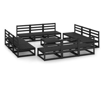 Kerti btor szett, 13 darabos, fekete, tmr feny